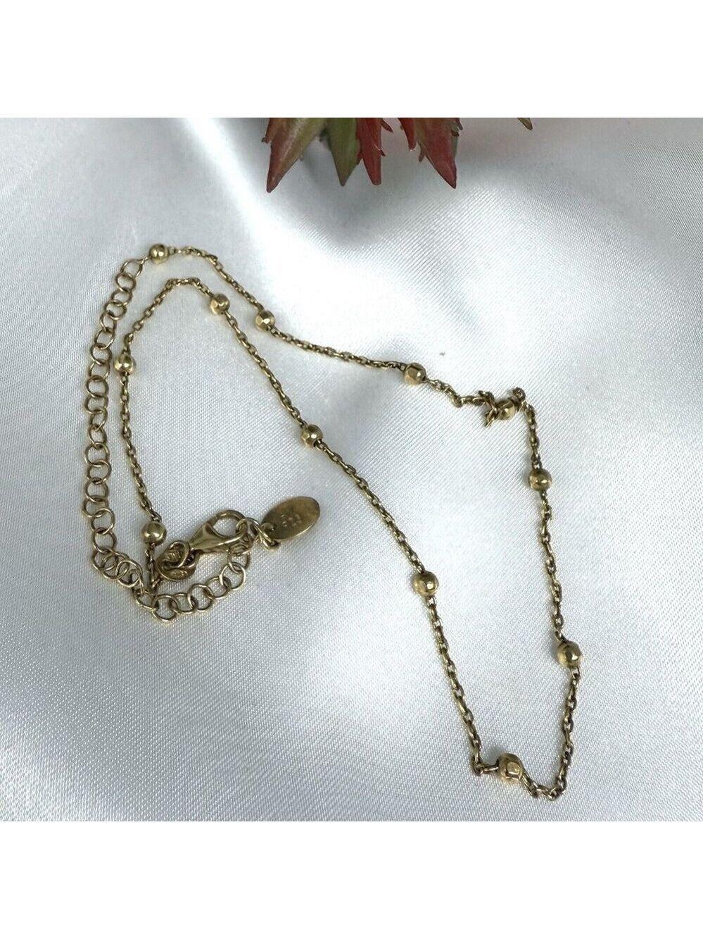 AV Gold Plated 925 Italy Silver Bead Station Choker